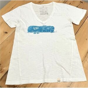 UNITED BY BLUE T-Shirt Large Camper V-Neck Organic Cotton